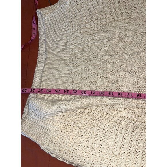 Vintage Cable Knit Oversized Sweater By Structure XL Cream Ramie & Cotton - Picture 7 of 7